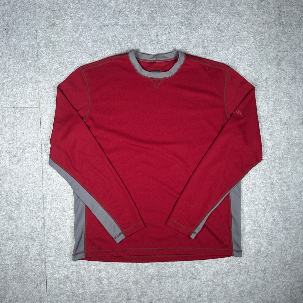Nike ACG shirt Men L Red ACG Base Layer Dri-Fit Outdoor Hiking Gorpcore